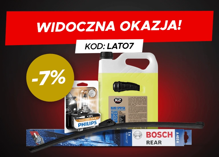 7% na wycieraczki, żarówki lub płyn do spryskiwaczy - Mobile