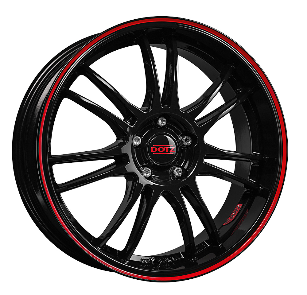 Dotz Shift pinstripe red 7.00x17 5x114.3 ET 48 - felgi aluminiowe (kolor Czerwony)