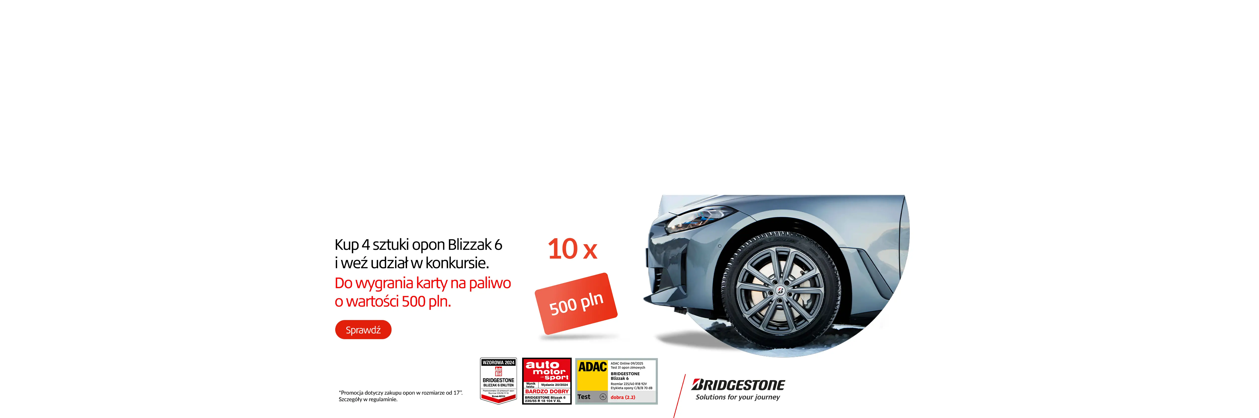 Wygraj 500 zł od Bridgestone!