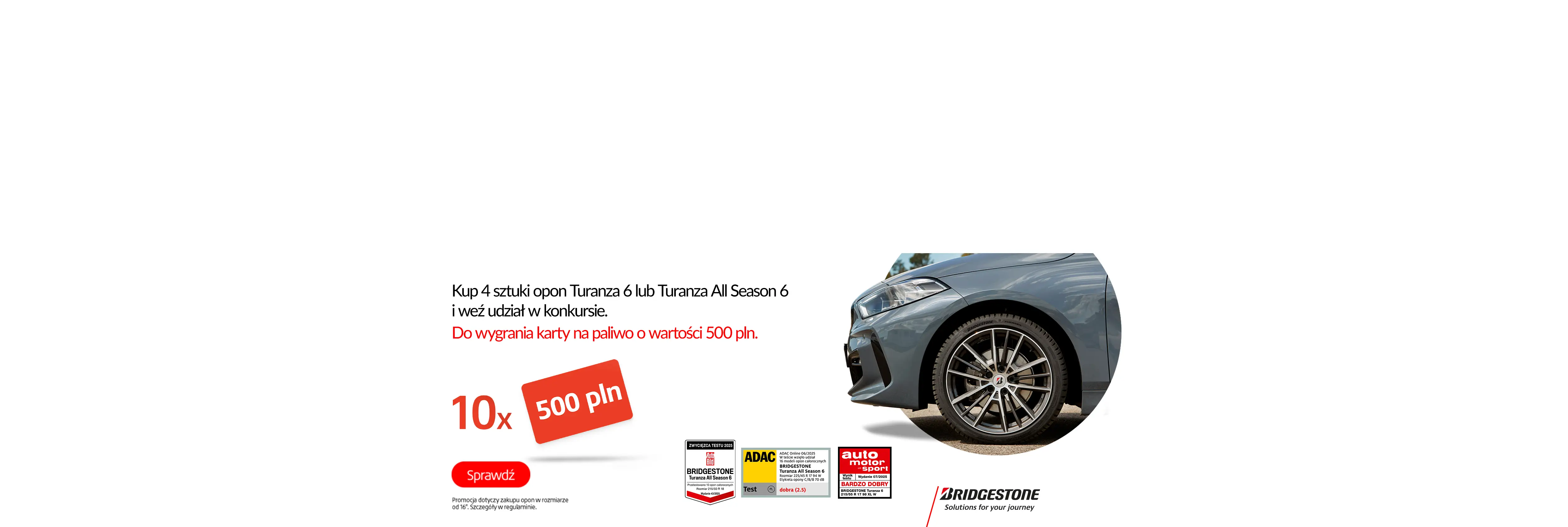 Wygraj 500 zł od Bridgestone!