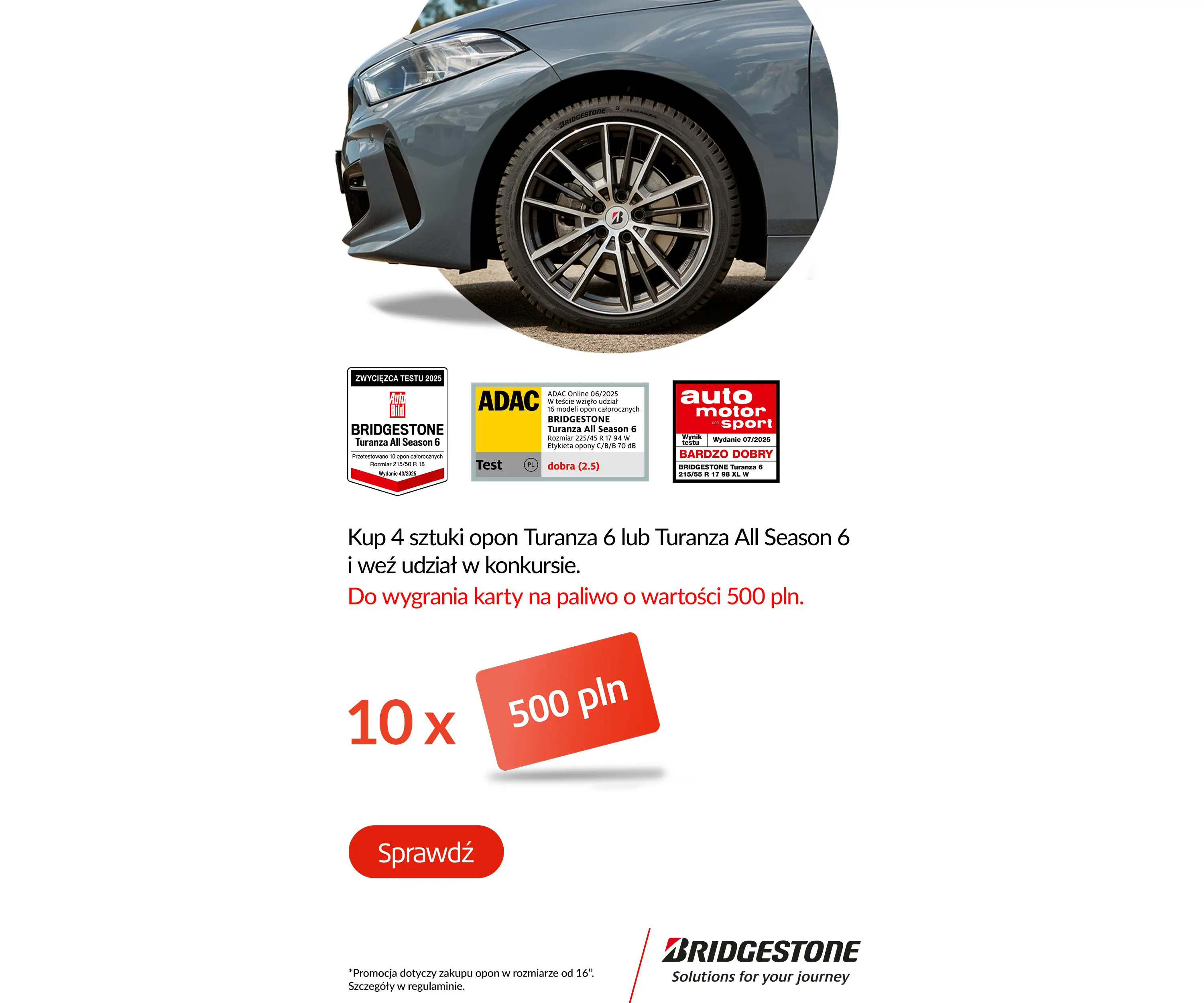 Wygraj 500 zł od Bridgestone!