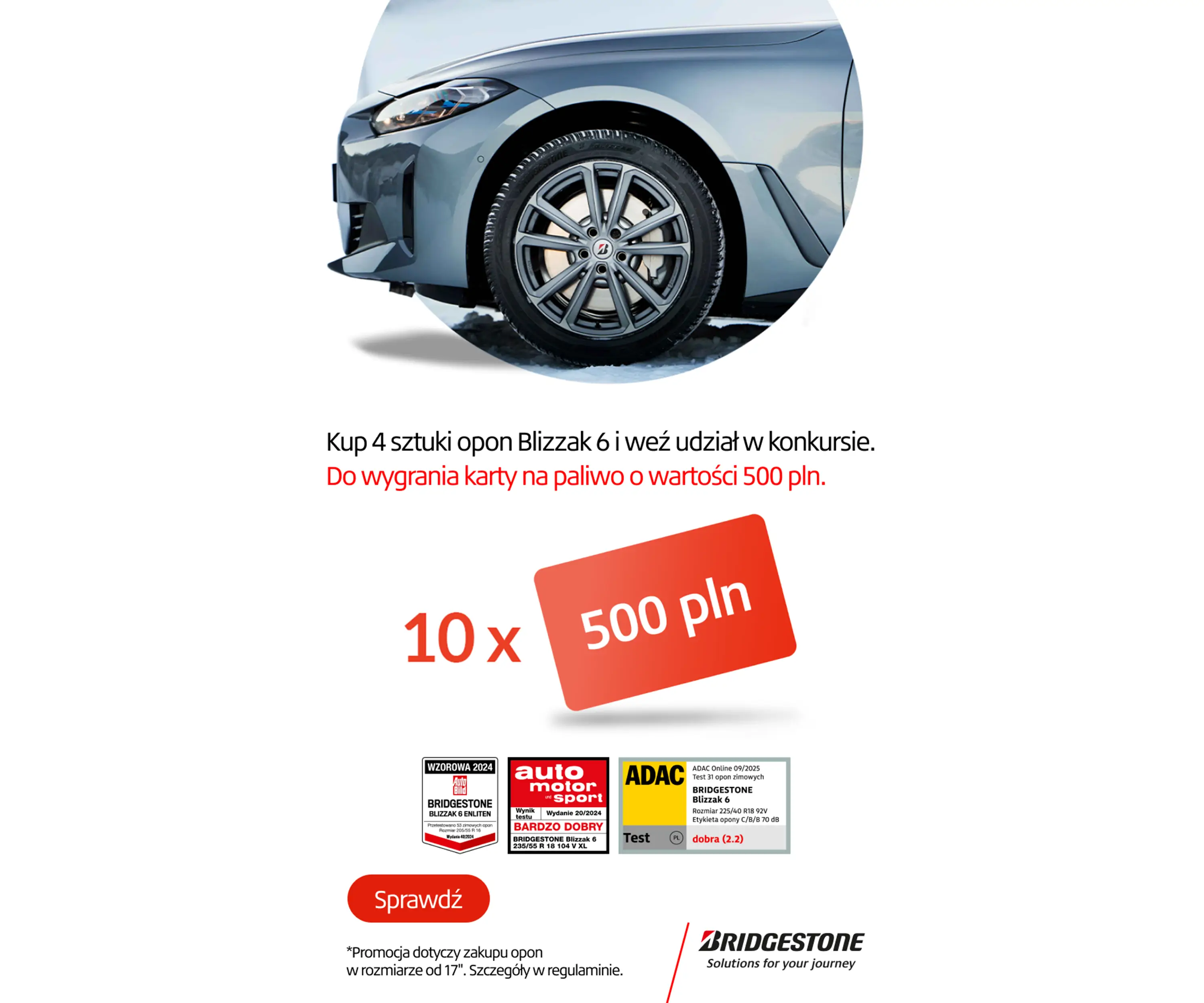 Wygraj 500 zł od Bridgestone!