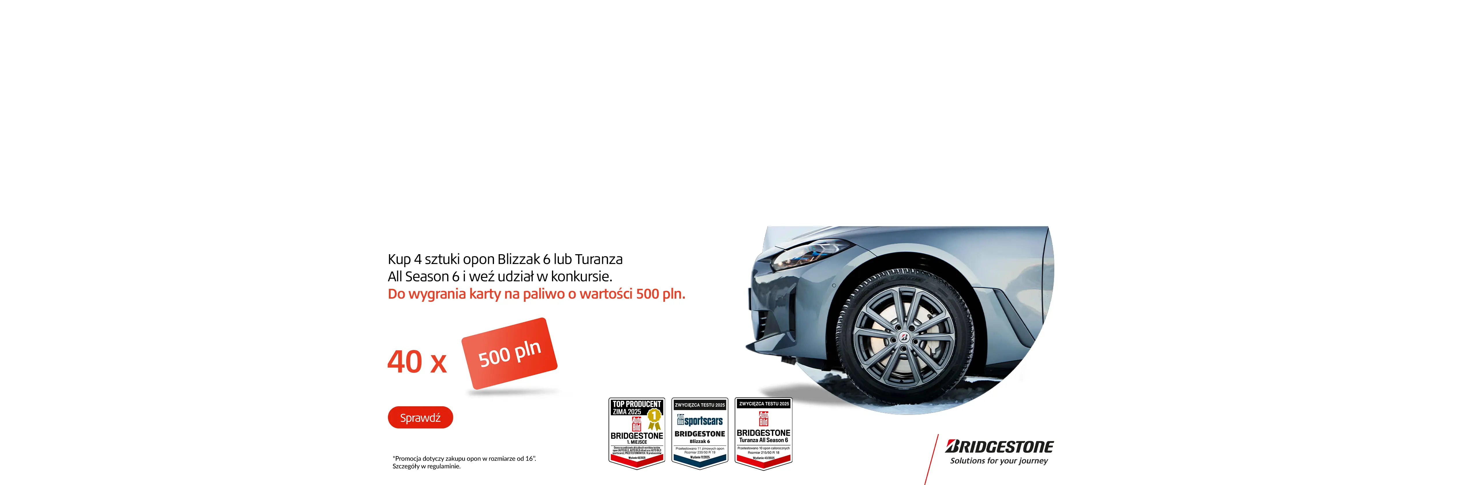 Wygraj 500 zł od Bridgestone!