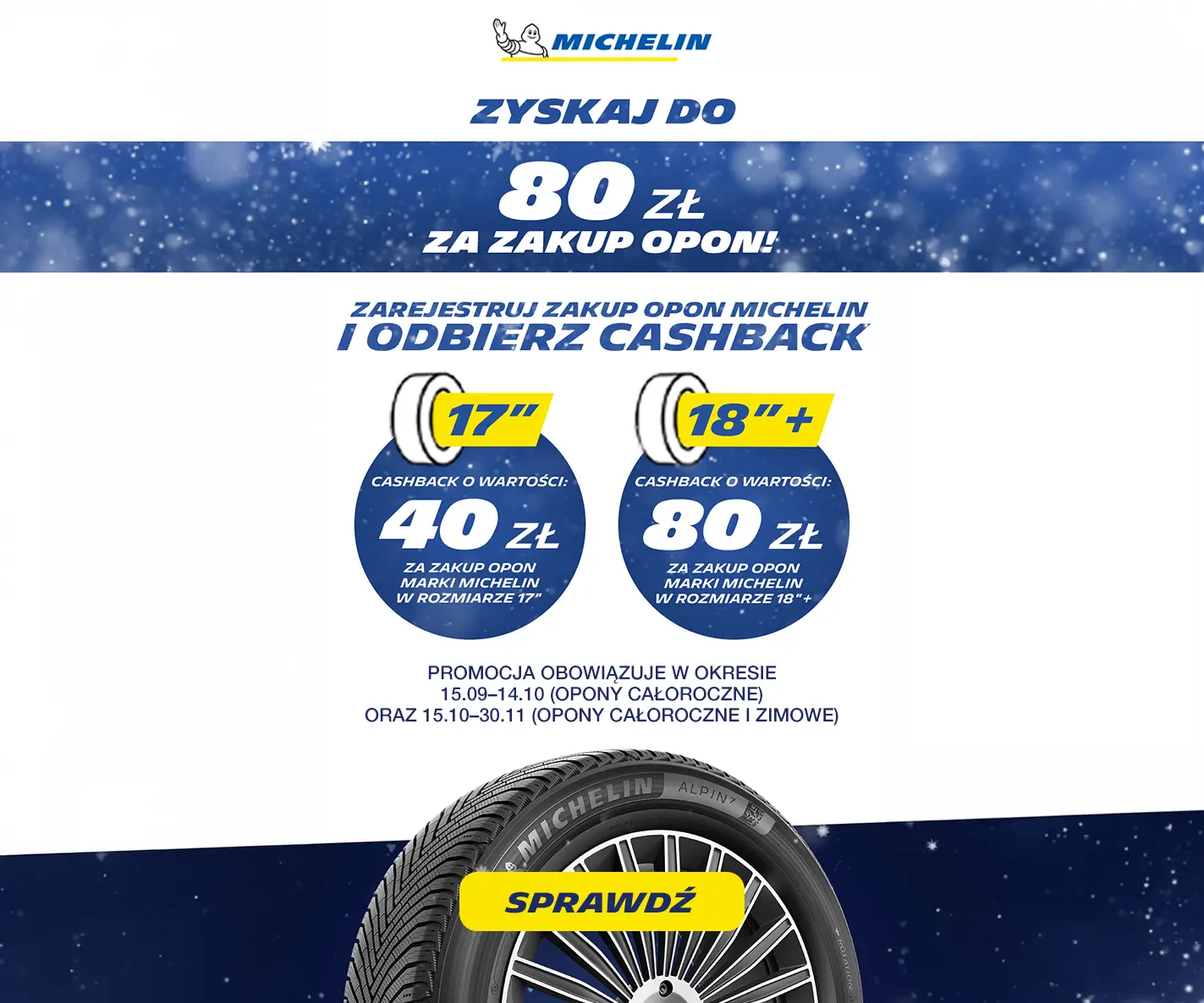 Odbierz do 80 zł od Michelin!